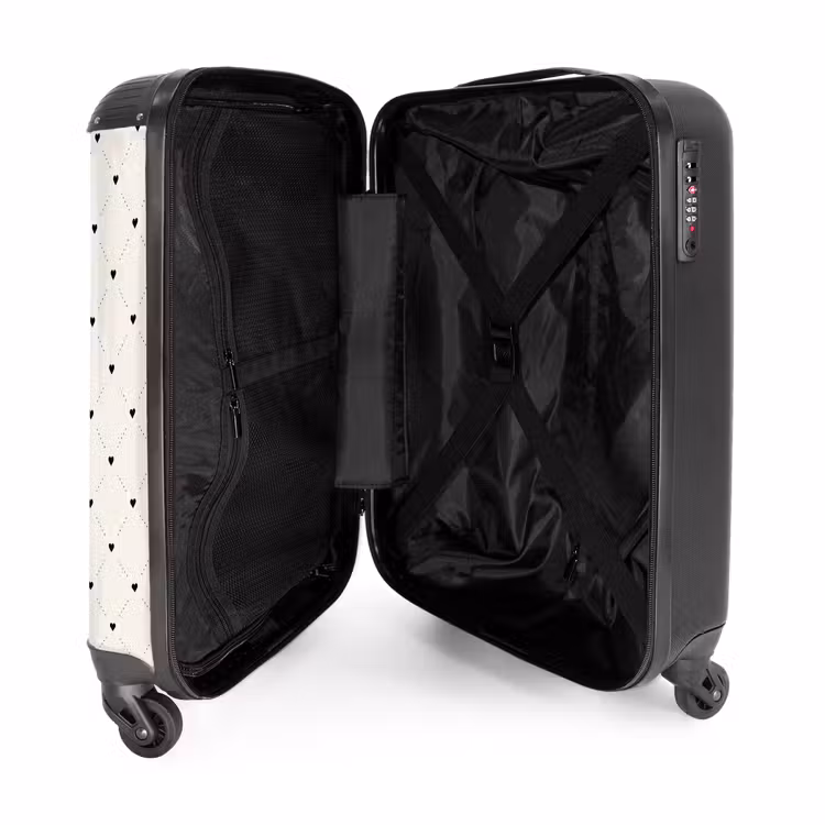 Valise - Motif de points et de cœurs de la Saint-Valentin noir — 5