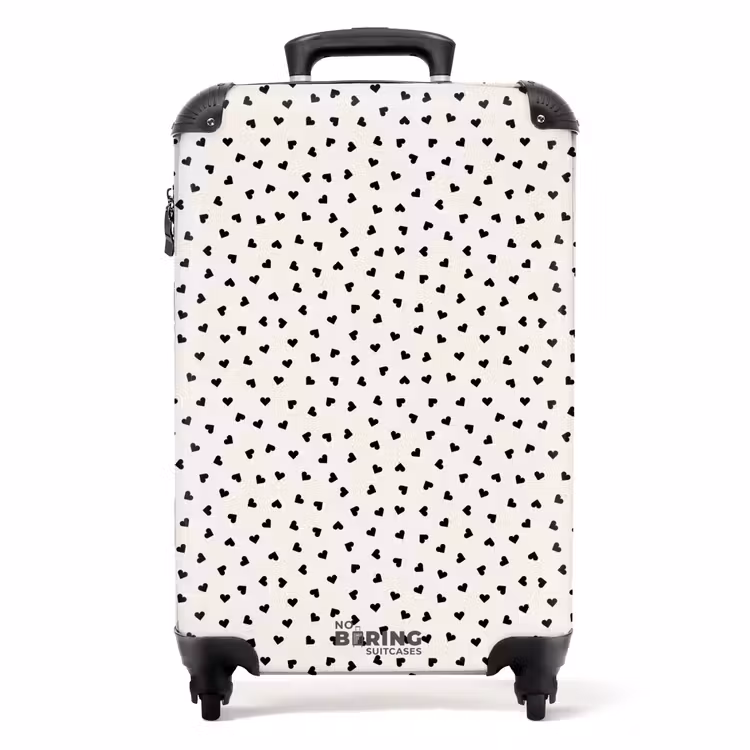 Valise - Motif en forme de cœur de la Saint-Valentin noir — 1