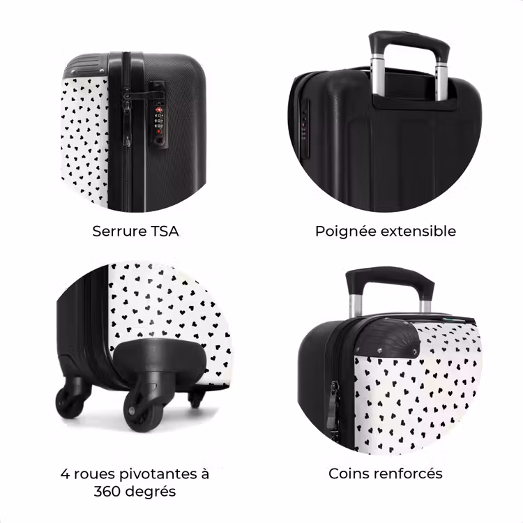 Valise - Motif en forme de cœur de la Saint-Valentin noir — 8
