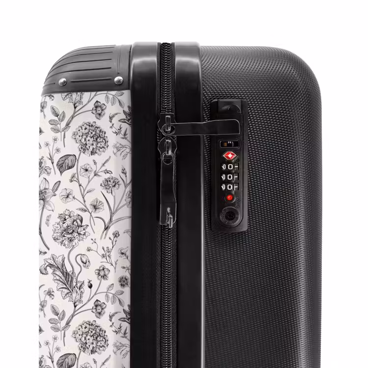 Valise - Motif floral classique noir et blanc — 6