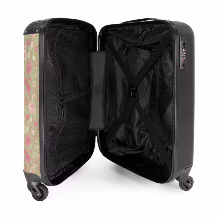 Valise - Motif floral classique rose et vert — 5