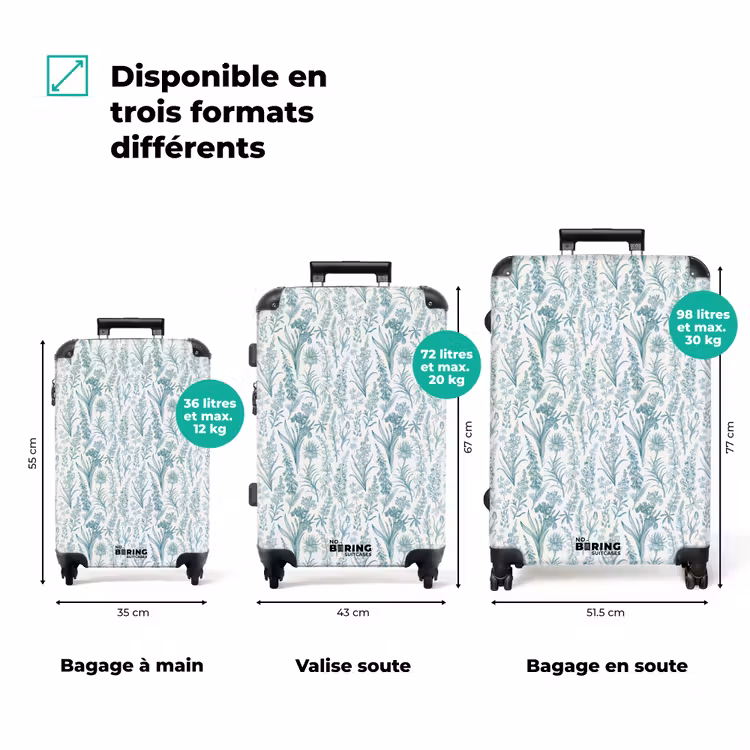 Valise - Motif floral classique vert — 3
