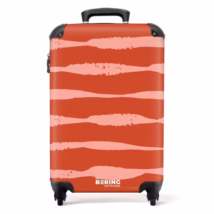 Valise -  Rayures ludiques sur fond rouge — 1