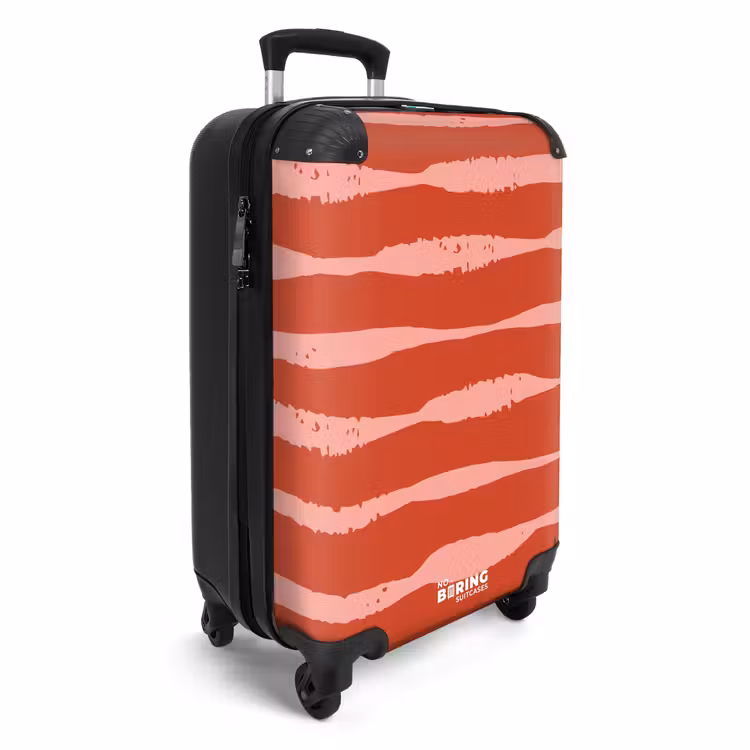 Valise -  Rayures ludiques sur fond rouge — 2