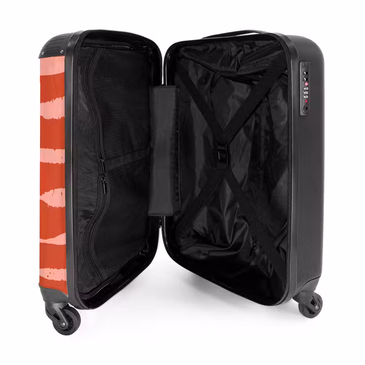 Valise -  Rayures ludiques sur fond rouge — 5