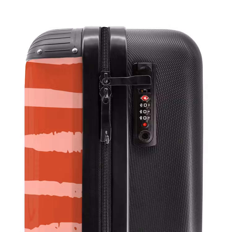 Valise -  Rayures ludiques sur fond rouge — 6