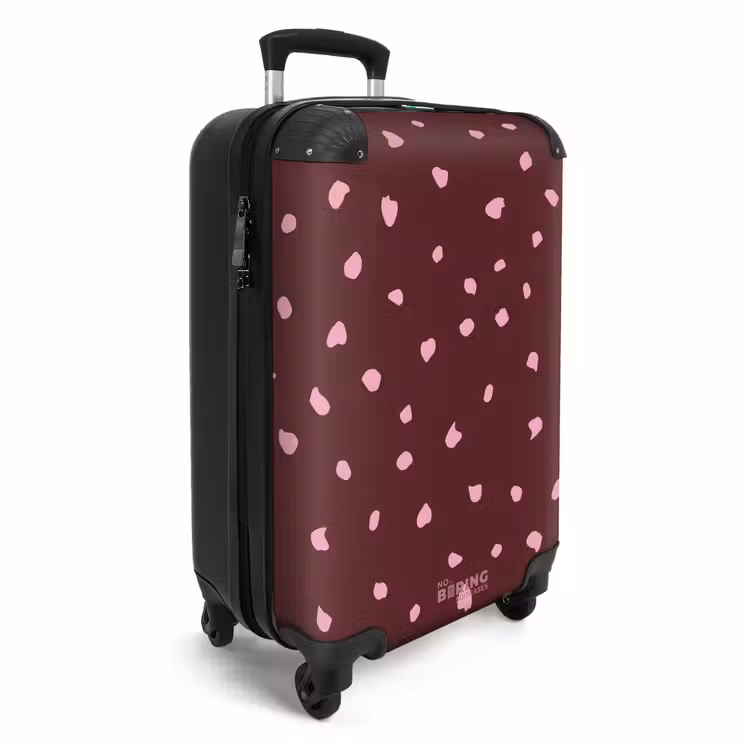 Valise - Taches roses sur fond bordeaux — 2