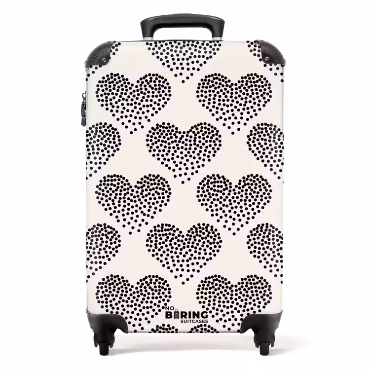 Valise - Valentin dots heart pattern black — 1