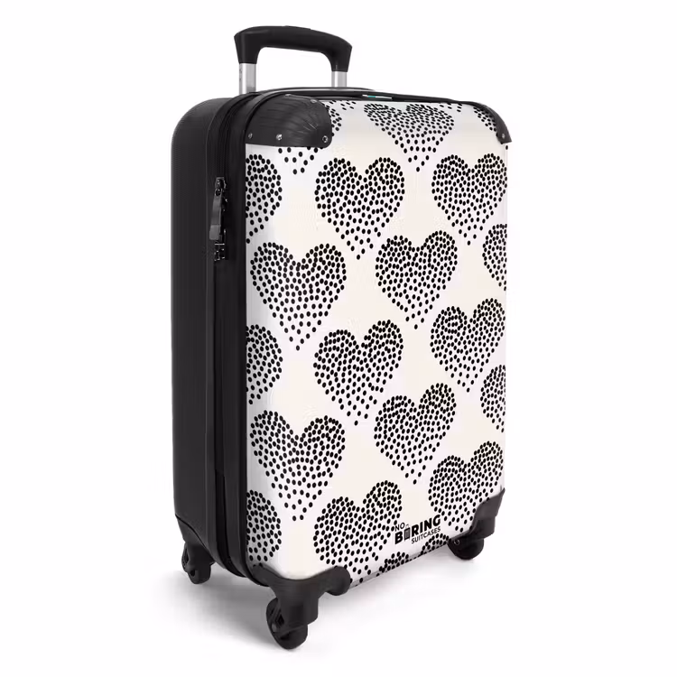 Valise - Valentin dots heart pattern black — 2