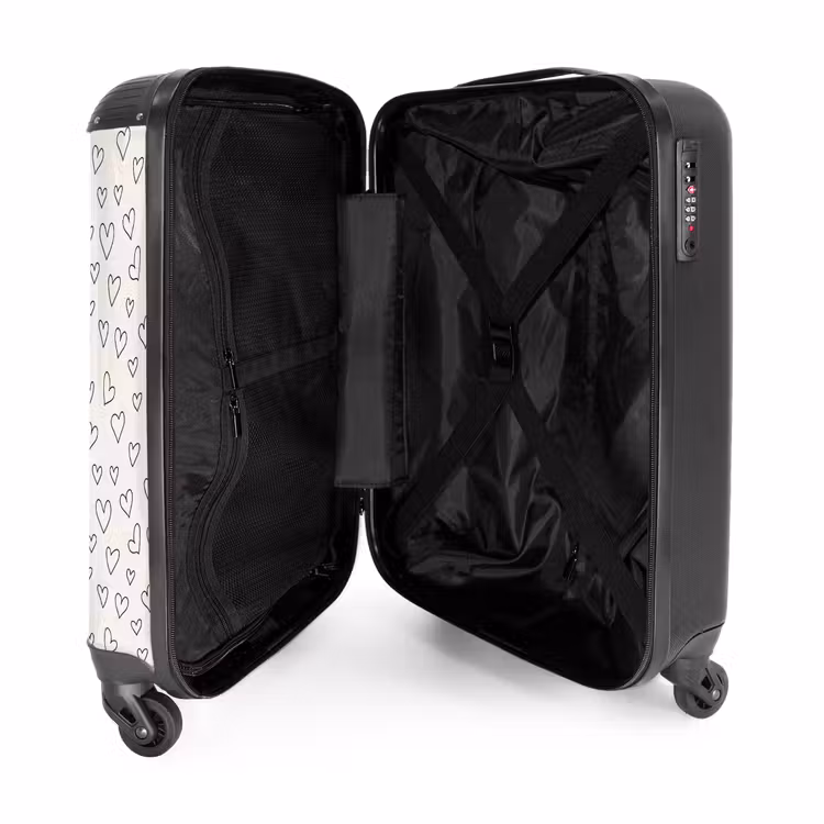 Valise - Valentin heart rain pattern black (motif de pluie en forme de coeur) — 5