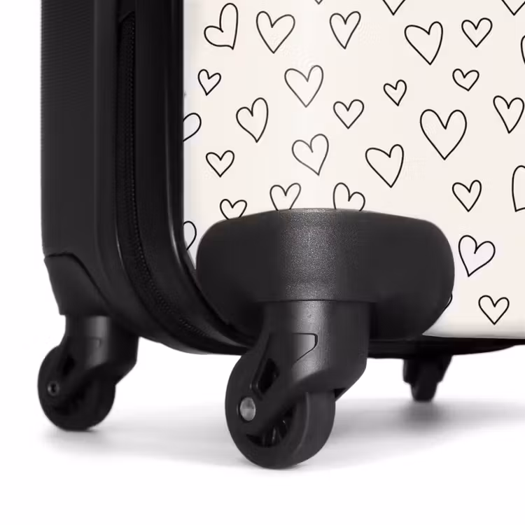 Valise - Valentin heart rain pattern black (motif de pluie en forme de coeur) — 7