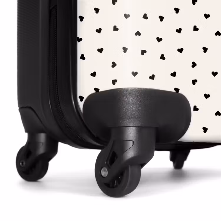 Valise - Valentin - motifs de cœurs éparpillés - noir — 7