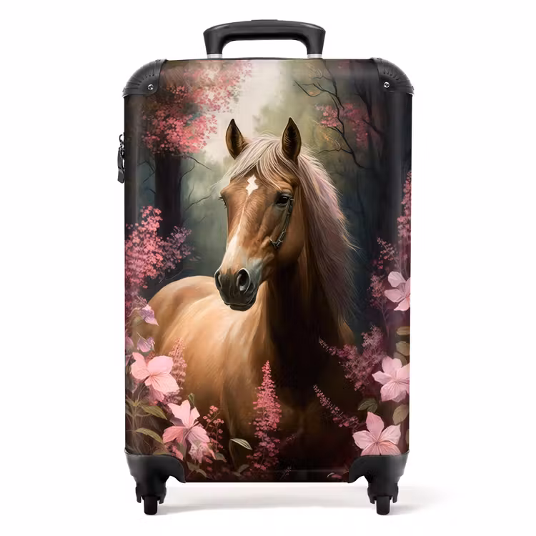 Valise - Valise - Cheval - Fleurs - Rose - Nature - Forêt — 1