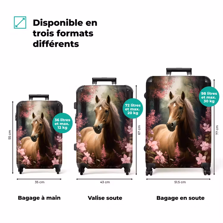 Valise - Valise - Cheval - Fleurs - Rose - Nature - Forêt — 3