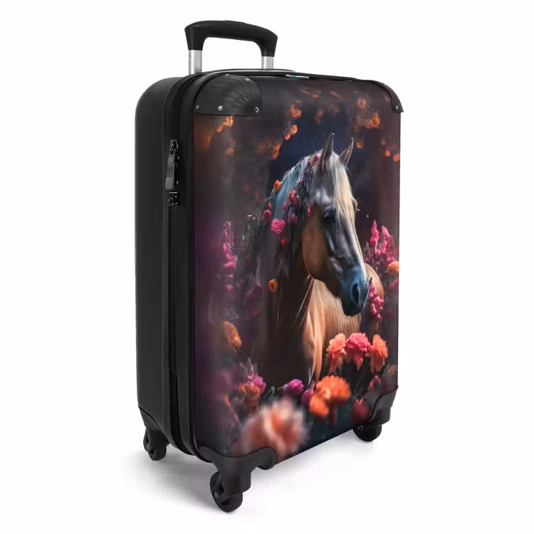 Valise - Valise - Cheval - Fleurs - Violet - Orange - Animaux — 2
