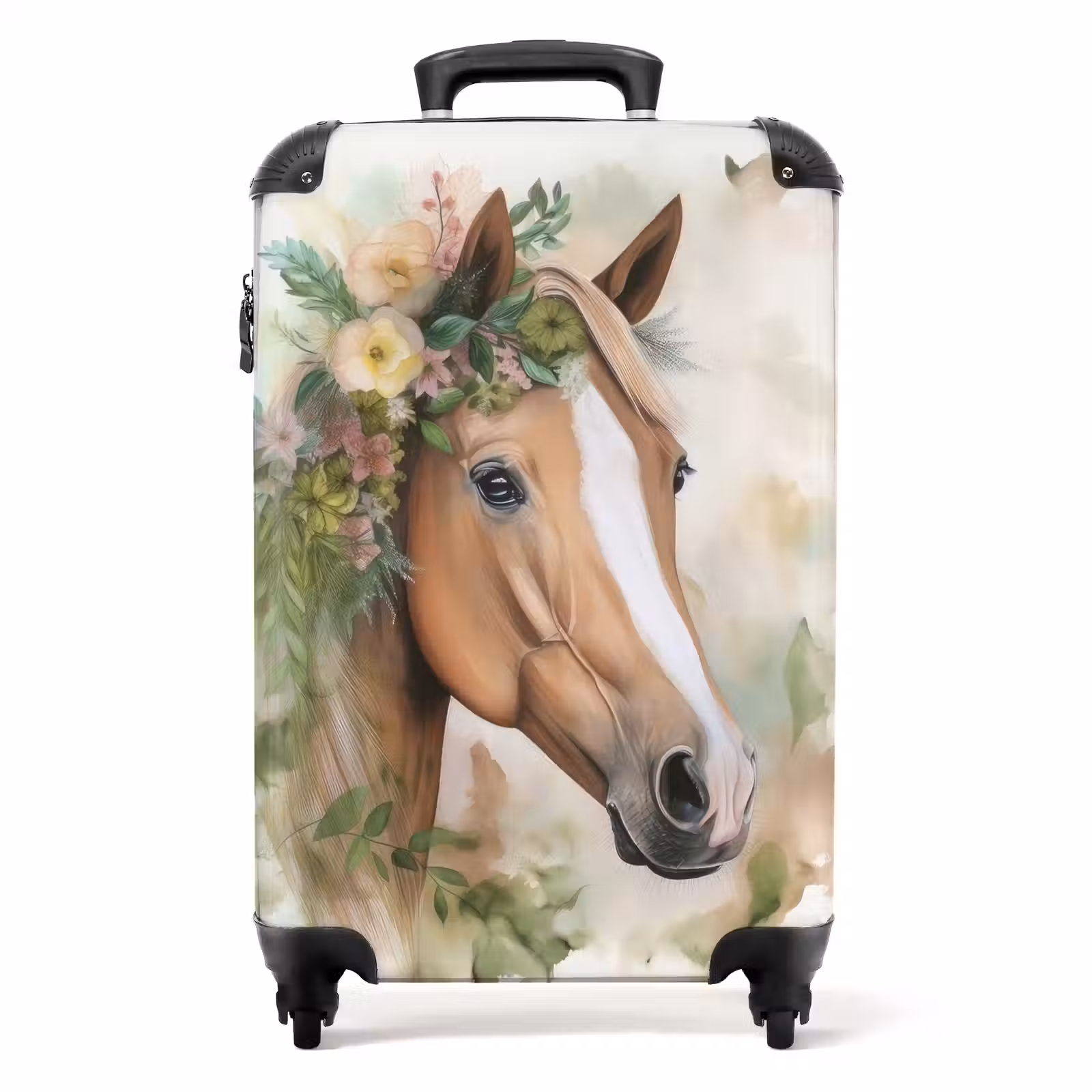 Valise - Valise - Cheval - Fleurs - Nature - Aquarelle - Animaux — 1