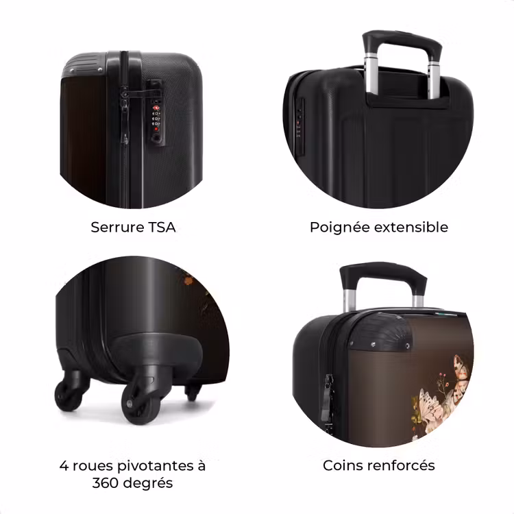 Valise - Tête de cheval blanc parmi une guirlande de fleurs colorées — 8