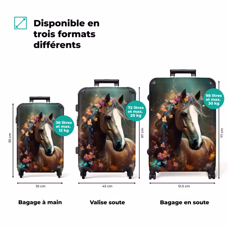 Valise - Valise - Animaux - Cheval - Nature - Papillon - Fleurs — 3