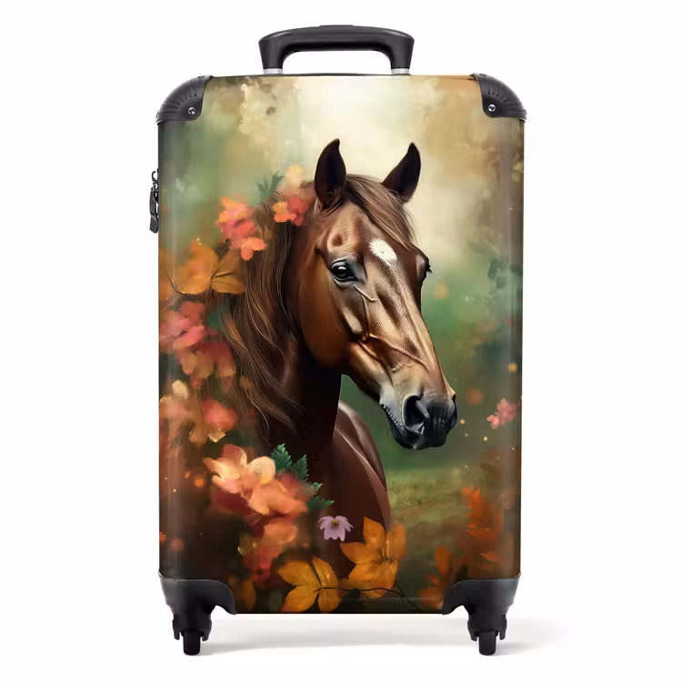 Valise - Valise - Cheval - Fleurs - Nature - Animaux - Forêt - Orange — 1