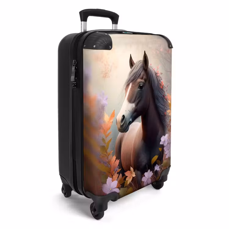 Valise - Valise - Cheval - Fleurs - Nature - Violet - Animaux — 2