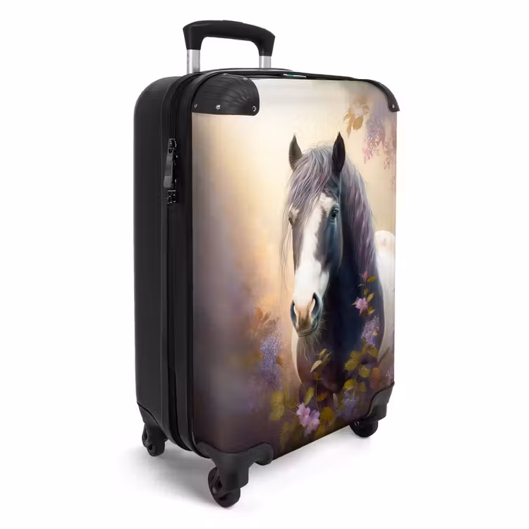 Valise - Valise - Cheval - Nature - Animaux - Fleurs - Violet — 2