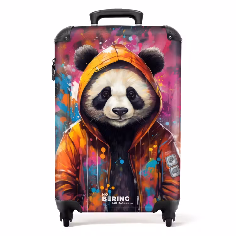 Valise - Panda avec pelage orange et éclaboussures de peinture — 1