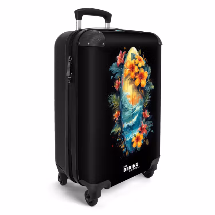Valise - Planche de surf entourée de fleurs — 2