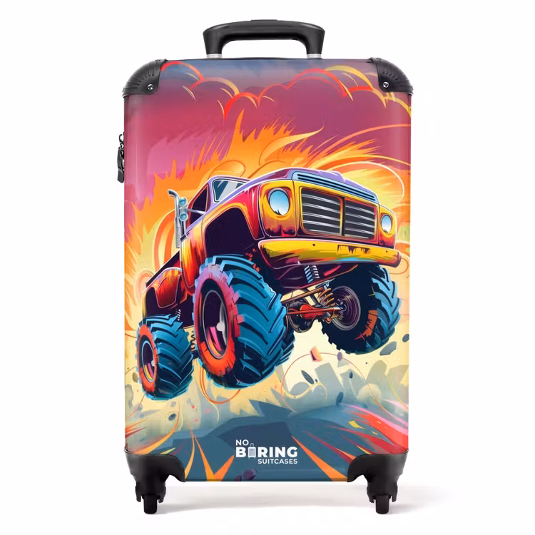 Valise - Un Monster Truck rose survole l'asphalte — 1