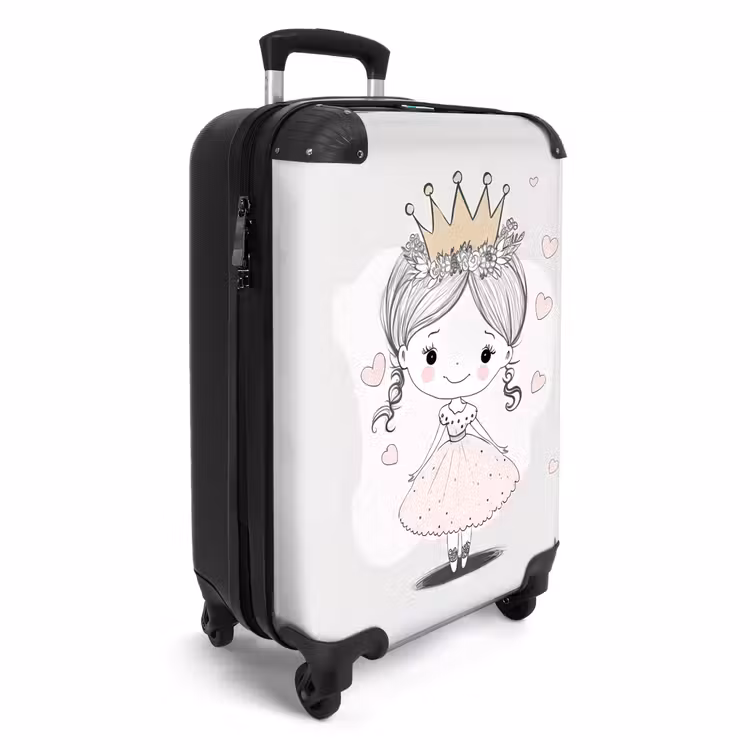 Valise - Princesse avec couronne et cœurs roses — 2
