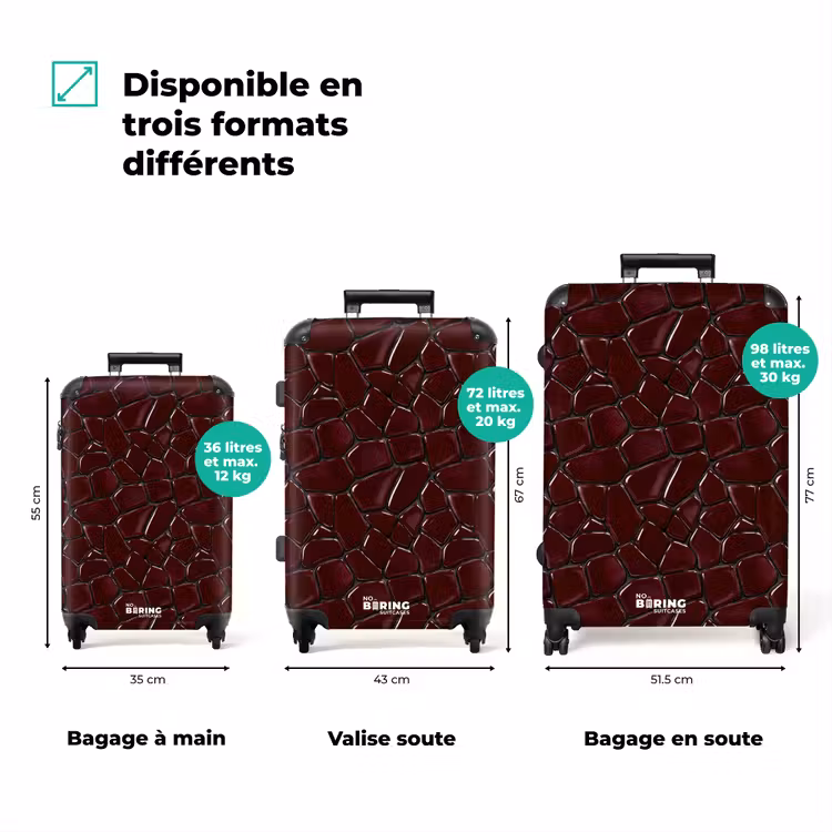 Valise - Mosaïque - Carrelage - Rouge bourgogne — 3