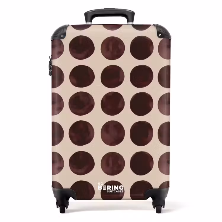 Valise - Pois - Motif - Marron — 1