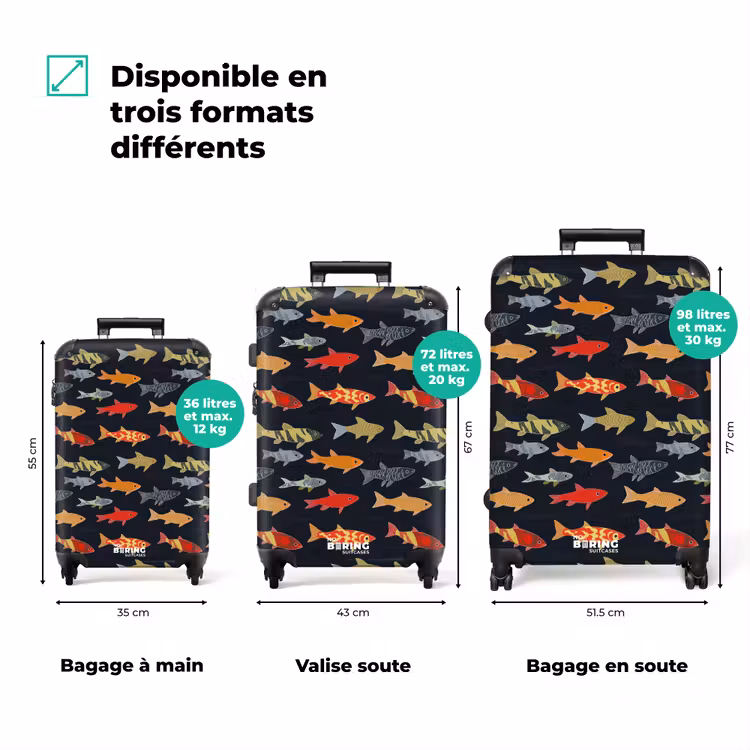 Valise - Poisson - Motif - Coloré — 3