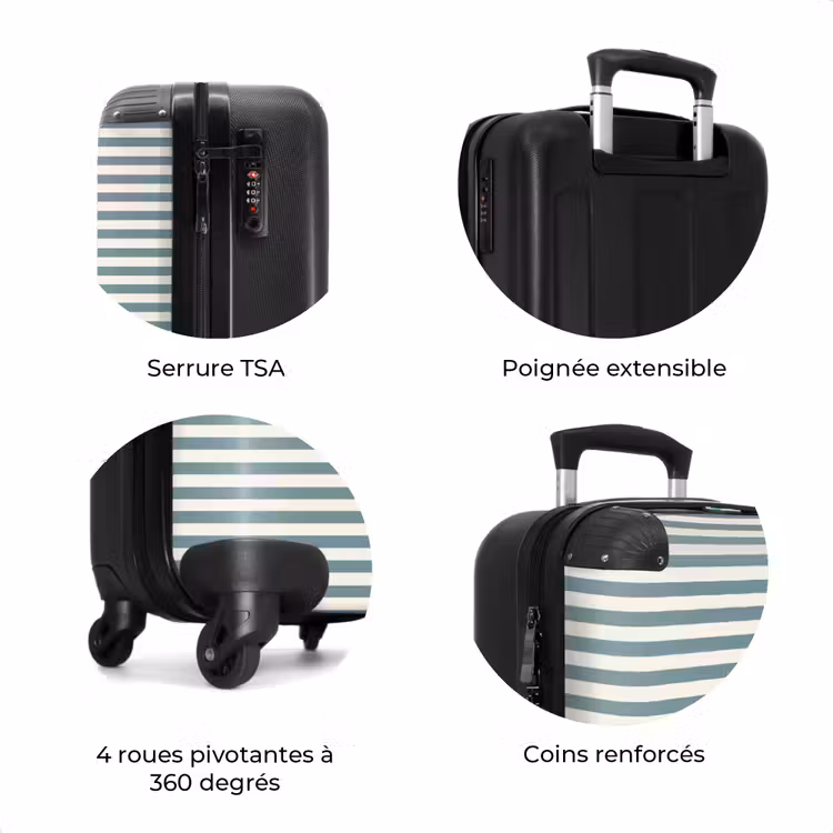 Valise - Rayures - Moderne - Bleu — 8