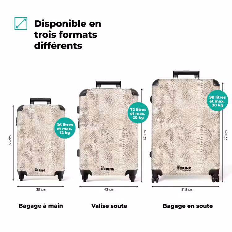 Valise - Serpent - Motif - Beige — 3