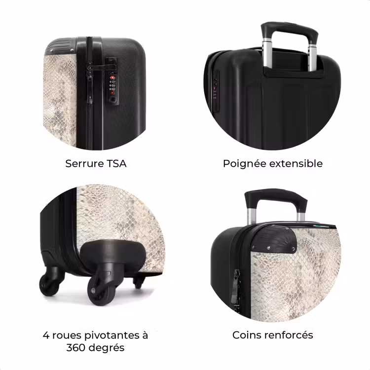 Valise - Serpent - Motif - Beige — 8