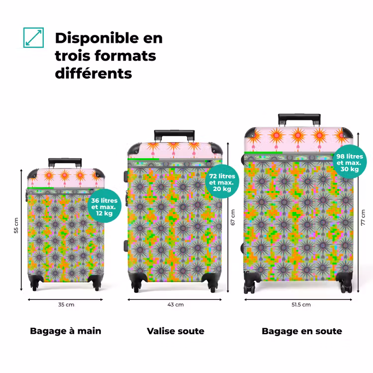 Valise - Soleil - Motif - Rose — 3