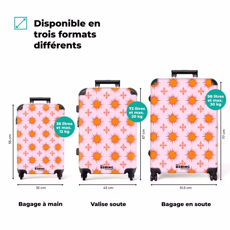 Valise - Soleil - Motif - Rose — 3