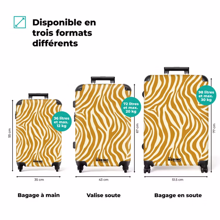 Valise - Zèbre - Classique - Ocre - Jaune — 3