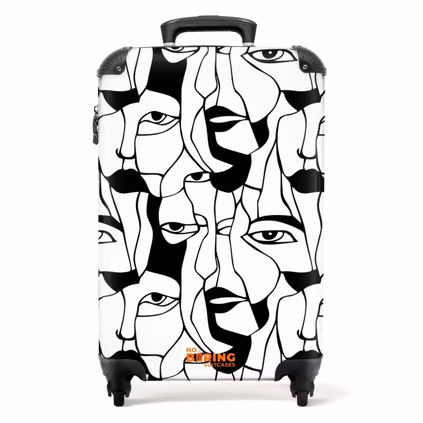 Valise - Lignes - Visages - Noir - Blanc — 1