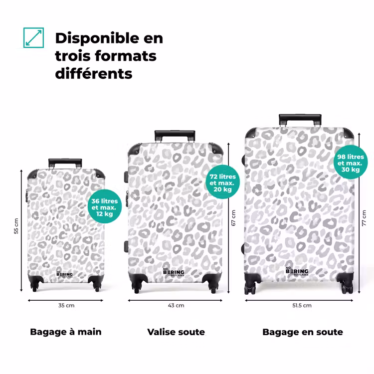 Valise - Léopard - Motif - Gris — 3