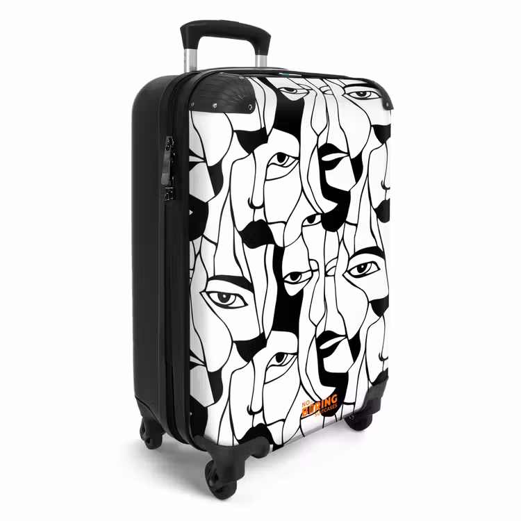 Valise - Lignes - Visages - Noir - Blanc — 2