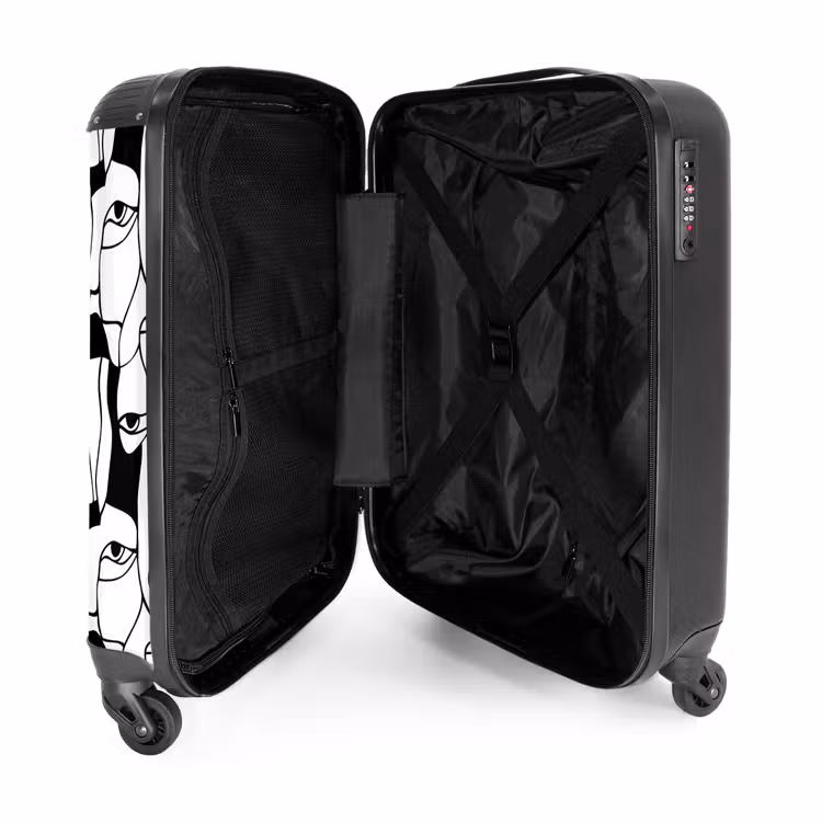 Valise - Lignes - Visages - Noir - Blanc — 5
