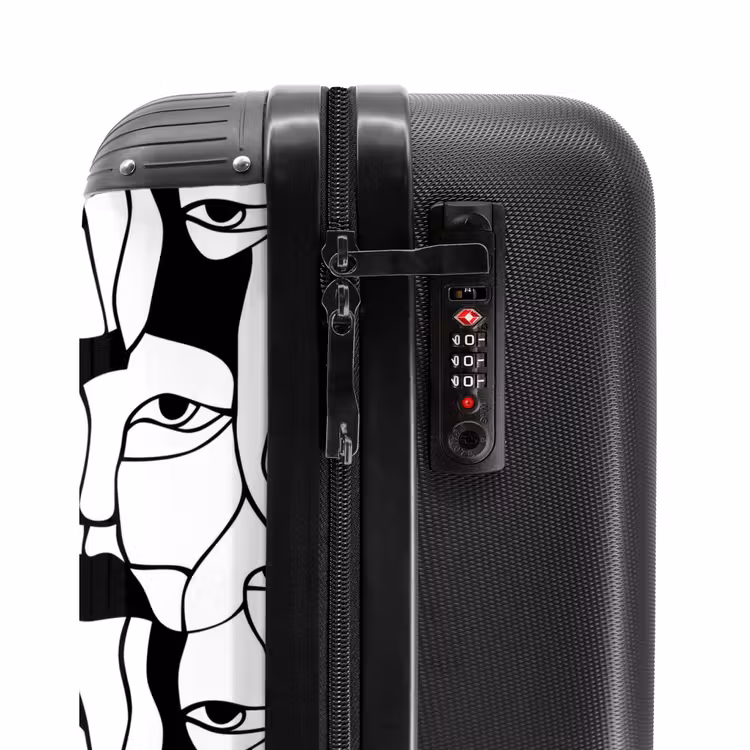 Valise - Lignes - Visages - Noir - Blanc — 6