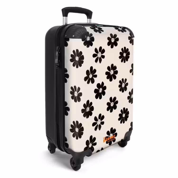 Valise - Marguerites - Graphique - Noir - Beige — 2