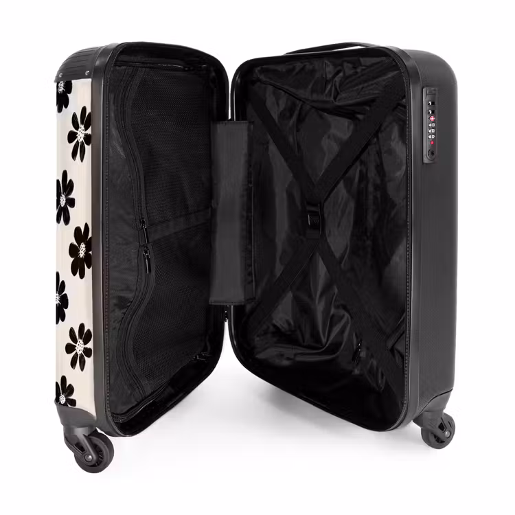 Valise - Marguerites - Graphique - Noir - Beige — 5