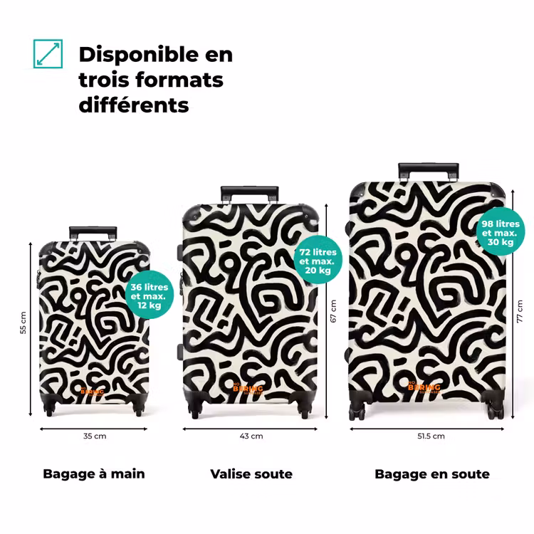 Valise - Moderne - Abstrait - Noir — 3
