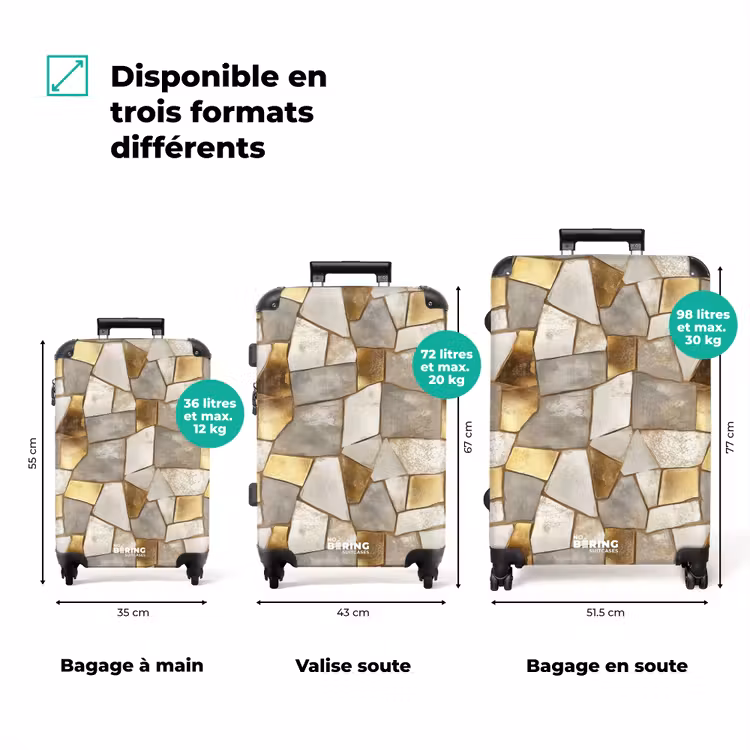 Valise - Mosaïque - Marbre - Or — 3