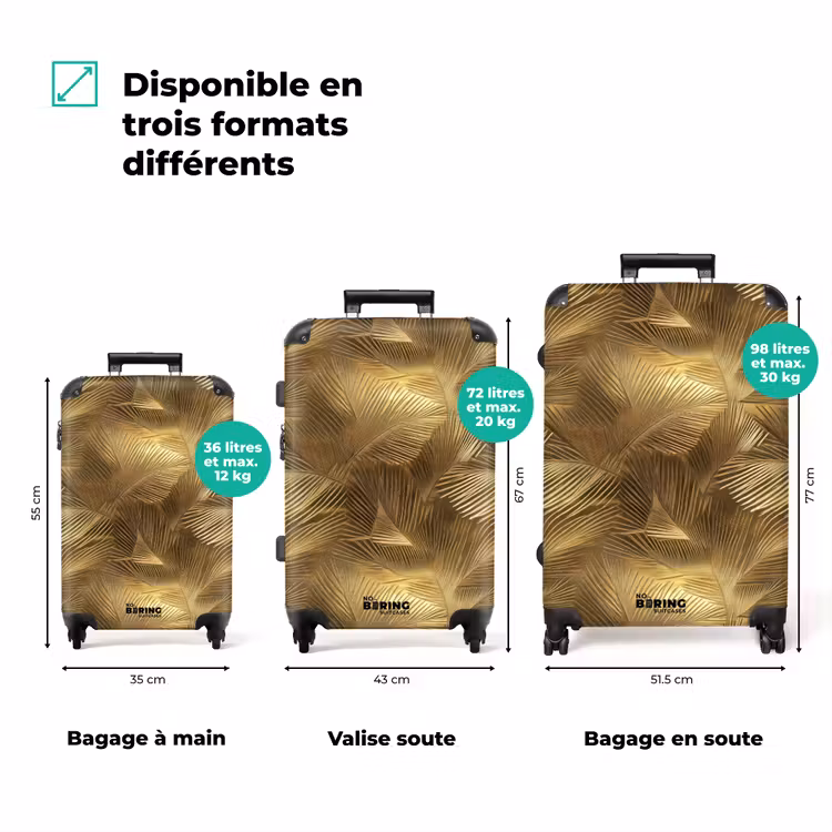 Valise - Palmier - Eventail - Or — 3