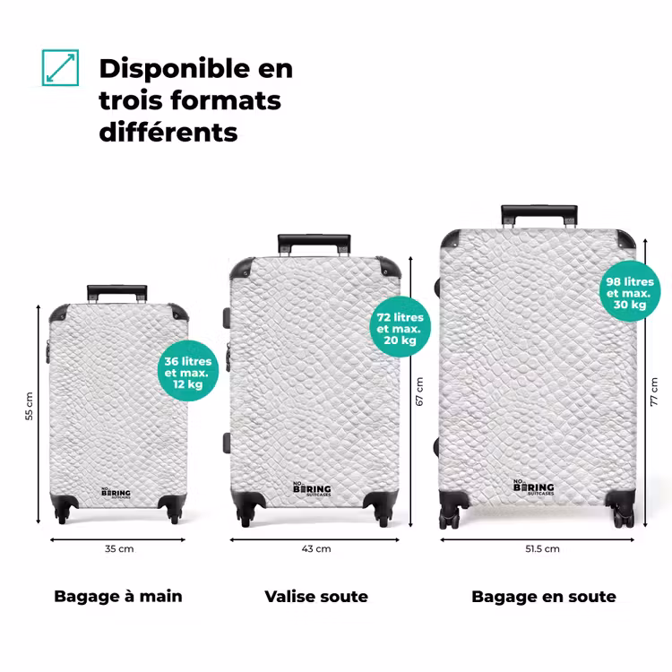 Valise - Serpent - Motif - Blanc — 3