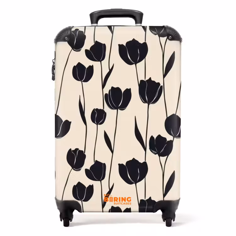 Valise - Tulipes - Motif - Noir — 1